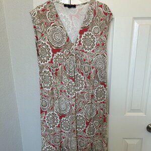 Tommy Hilfiger Tiered Paisley Maxi Dress - Brown & Red - Large
